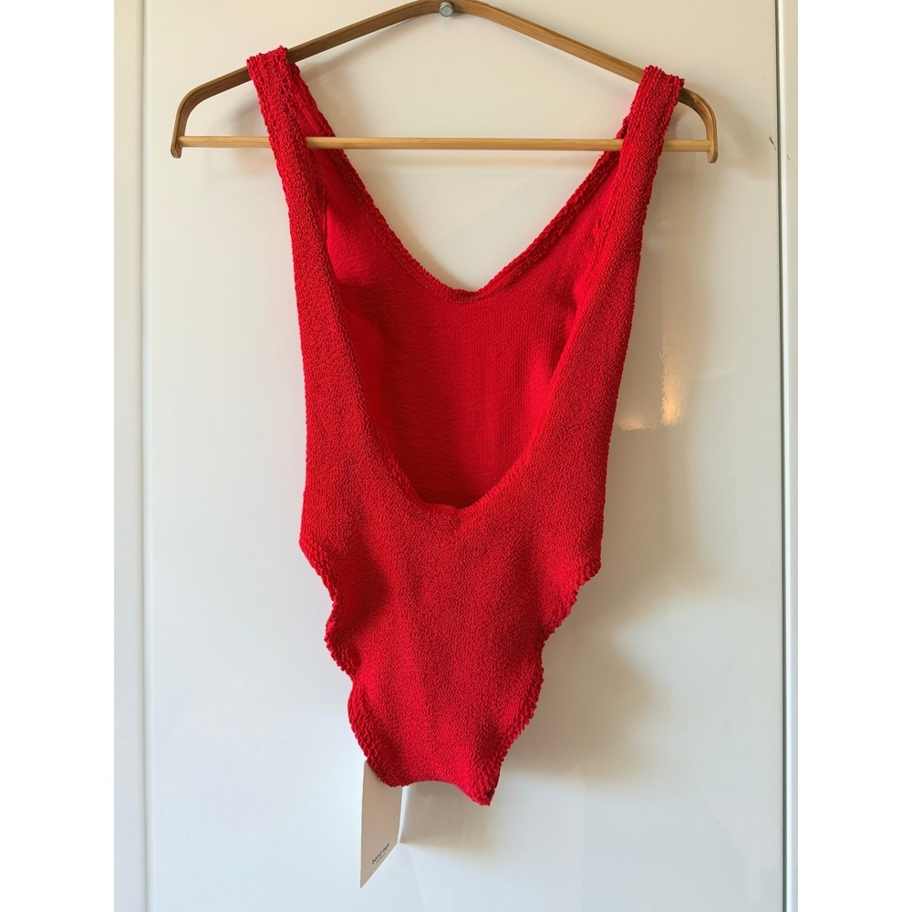 Bond-Eye Australia Red Crinkle One Piece Swimsuit NWT OS Fits XS-L - Picture 5 of 9